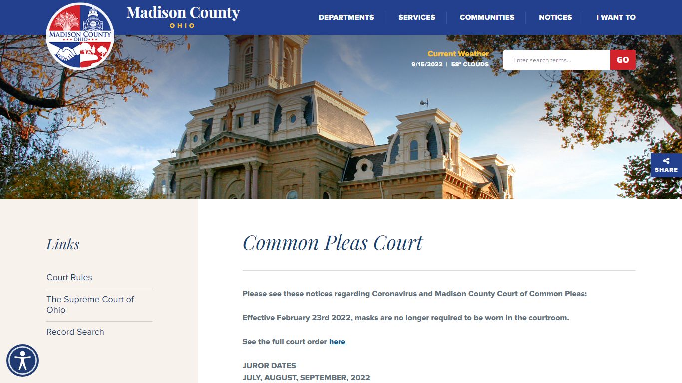 Common Pleas Court - Welcome to Madison County, OH