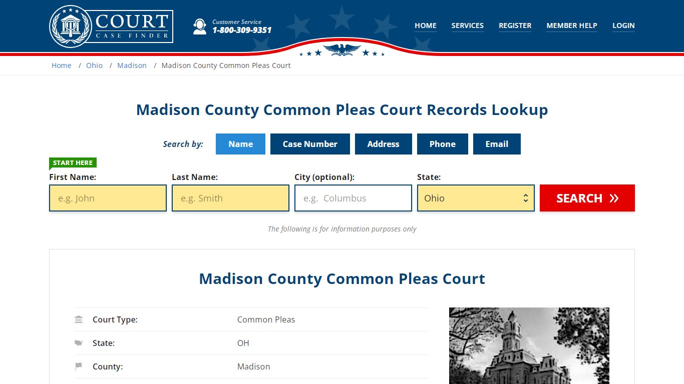 Madison County Common Pleas Court Records Lookup