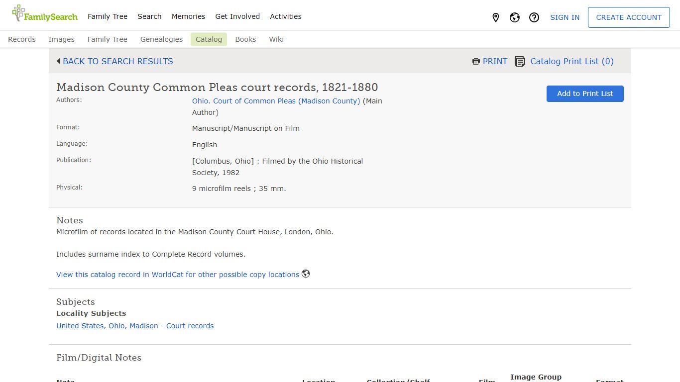 Madison County Common Pleas court records, 1821-1880 - FamilySearch