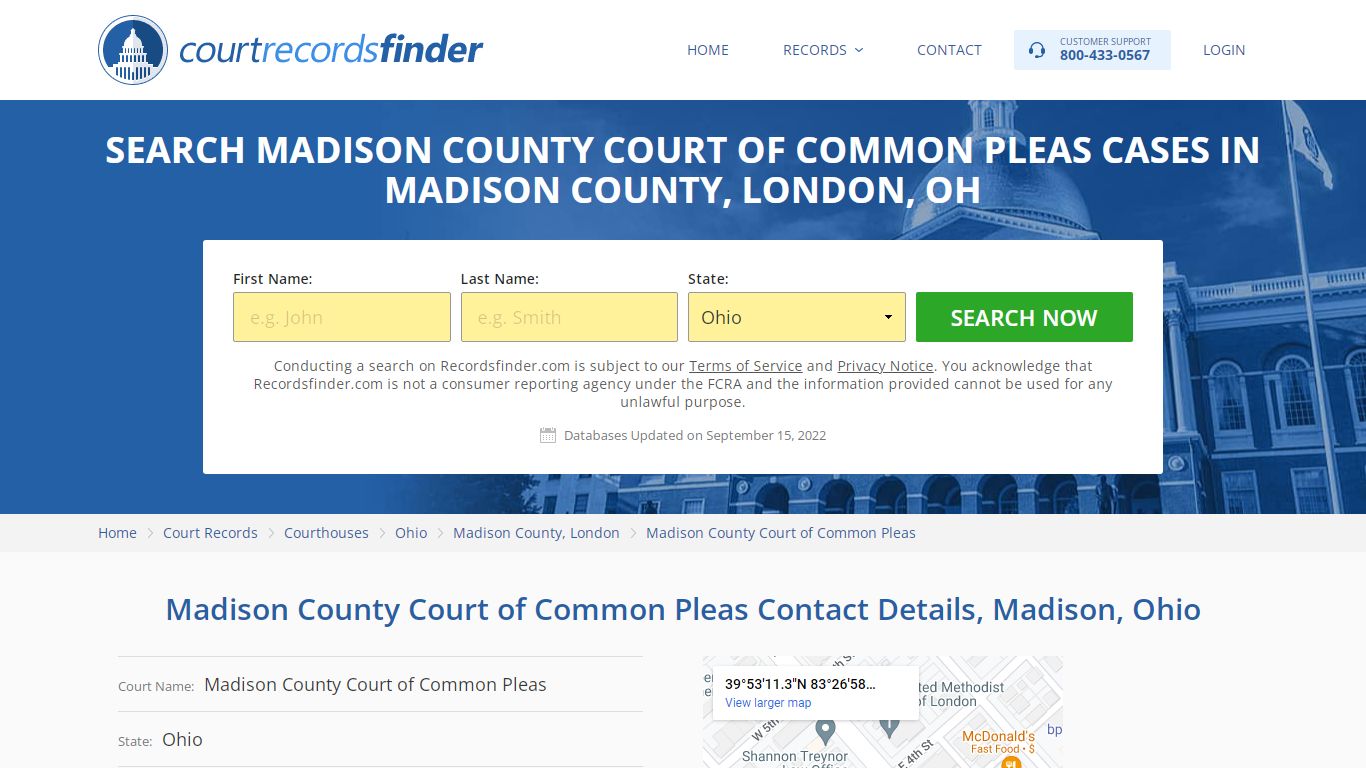 Madison County Court of Common Pleas Case Search - RecordsFinder